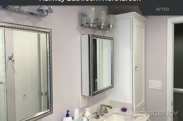 Hallway Bathroom Remodel - 322 Red Coach Ln, Northbrook, IL 60062 by Regency Home Remodeling