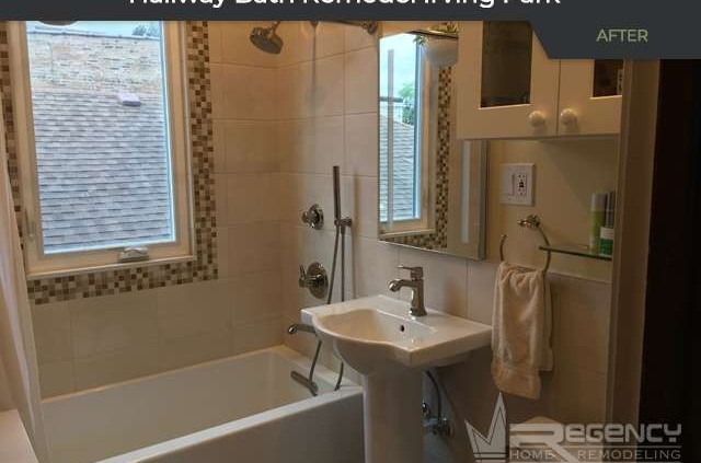 Hallway Bath Remodel - 4153 N Monticello Ave, Chicago, IL 60618 by Regency Home Remodeling
