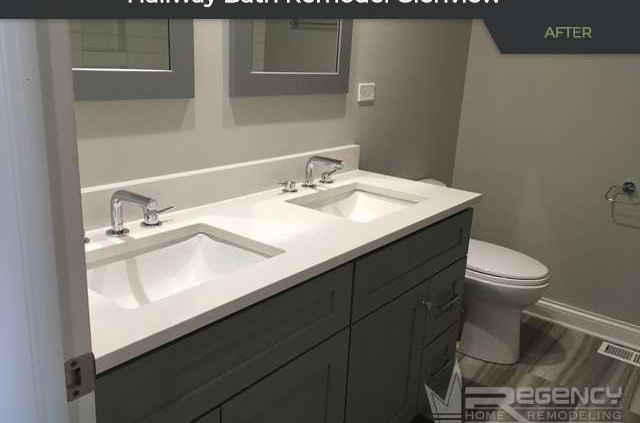 Hallway Bath Remodel - 1913 Westleigh Dr, Glenview IL 60025 by Regency Home Remodeling