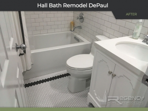 Hall Bath Remodel - 2555 N Southport Ave, Chicago, IL 60614 by Regency Home Remodeling