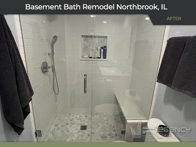 Basement Bath Remodel - 3927 Snowbird Ln, Northbrook, IL 60062 by Regency Home Remodeling