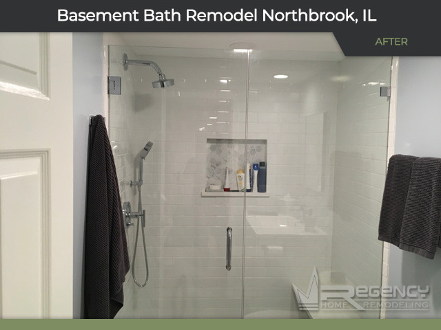 Basement Bath Remodel - 3927 Snowbird Ln, Northbrook, IL 60062 by Regency Home Remodeling