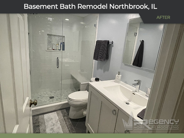 Basement Bath Remodel - 3927 Snowbird Ln, Northbrook, IL 60062 by Regency Home Remodeling