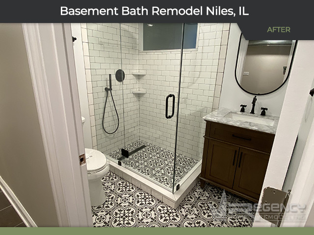 Basement Bath Remodel - 9330 Delphia St, Niles, IL 60714 by Regency Home Remodeling