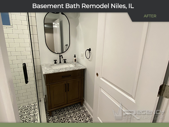 Basement Bath Remodel - 9330 Delphia St, Niles, IL 60714 by Regency Home Remodeling