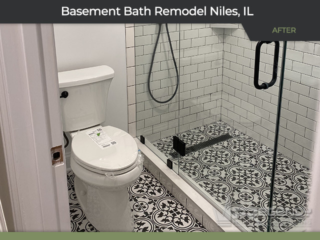 Basement Bath Remodel - 9330 Delphia St, Niles, IL 60714 by Regency Home Remodeling