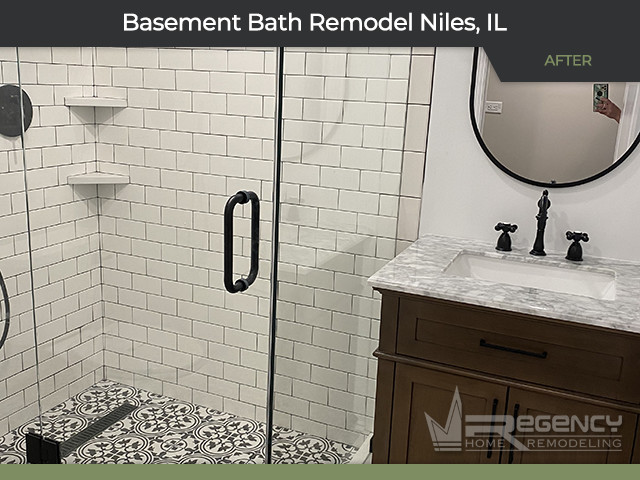 Basement Bath Remodel - 9330 Delphia St, Niles, IL 60714 by Regency Home Remodeling