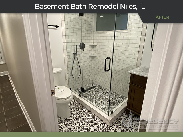 Basement Bath Remodel - 9330 Delphia St, Niles, IL 60714 by Regency Home Remodeling