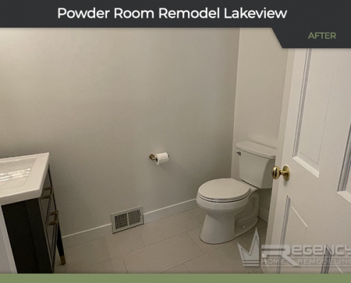 Powder Room Remodel - 1446 W Diversey Pkwy, Chicago, IL 60614 by Regency Home Remodeling