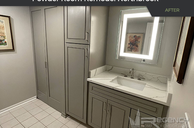 Powder Room Remodel - 1897 Mission Hills Rd, Northbrook, IL 60062 by Regency Home Remodeling