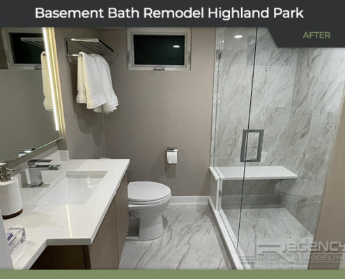 Basement Bath Remodel - 3550 University Ave, Highland Park IL 60035 by Regency Home Remodeling