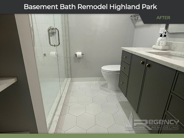 Basement Bath - 3072 Greenwood Ave, Highland Park, IL 60035 by Regency Home Remodeling