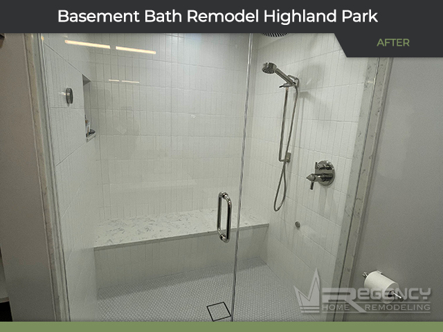 Basement Bath - 3072 Greenwood Ave, Highland Park, IL 60035 by Regency Home Remodeling