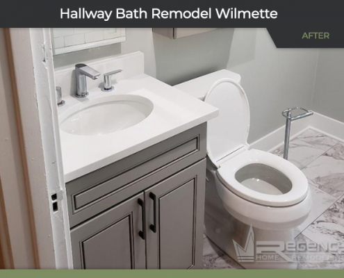 Hall Bath Remodel - 400 Isabella St, Wilmette, IL 60091 by Regency Home Remodeling