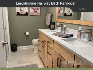 Hallway Bath Remodel - 209 Rivershire Ln, Lincolnshire, IL 60069 by Regency Home Remodeling