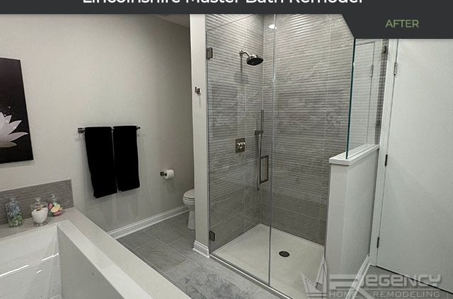 Master Bath Remodel - 209 Rivershire Ln, Lincolnshire, IL 60069 by Regency Home Remodeling