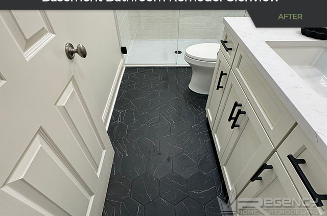 Basement Bathroom Remodel - 2345 Larkdale Dr, Glenview, IL 60025 by Regency Home Remodeling