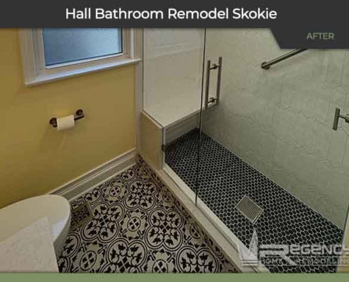 Hall Bathroom Remodel - 8111 N Kilbourn Ave, Skokie, IL 60076 by Regency Home Remodeling